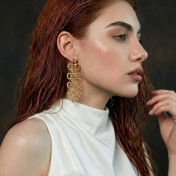 KOLCZYKI MŁOTKOWANE ZŁOTE- STATEMENT PIECES